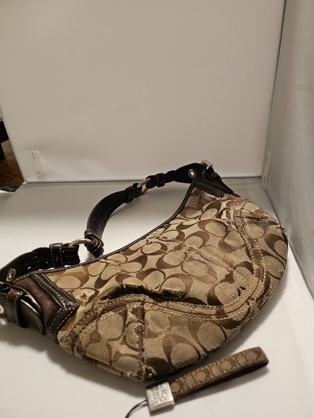 Vintage Coach Soho SignatureHobo 6266 Braided Leather Sueded Trim